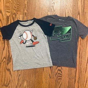 🌸Under Armour and Nike Boy Tee Bundle (size 6-7)